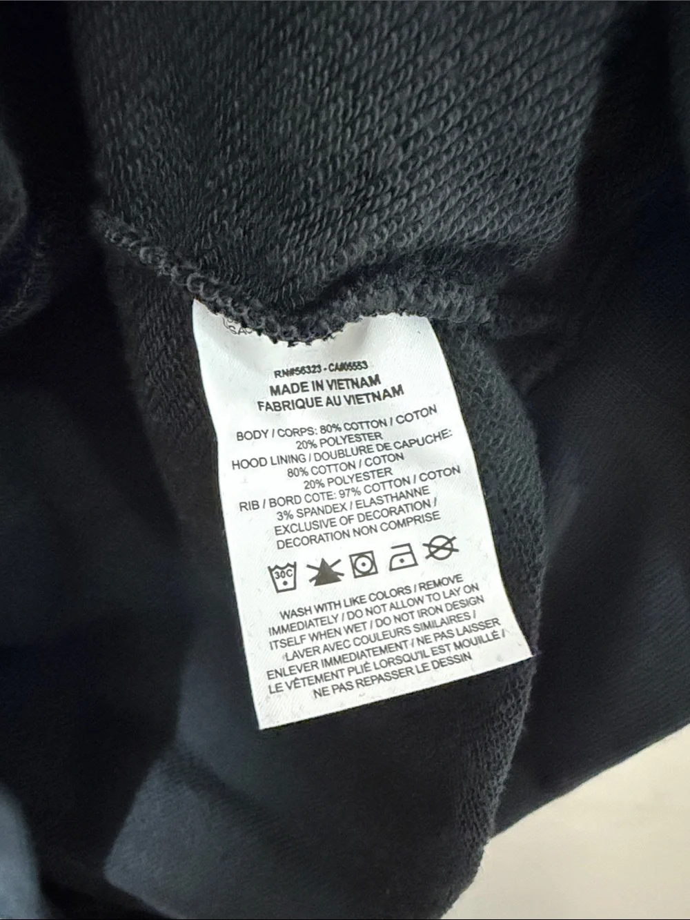 Jordan Black Pullover Hoodie with Gray Hood and White '10' Graphic size XXL